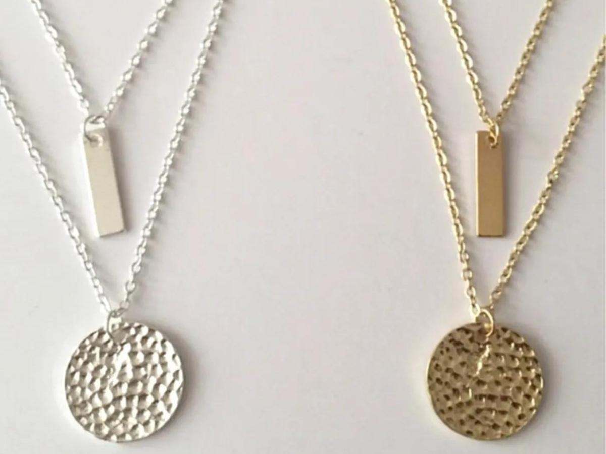 Bar + Hammered Layer Necklace