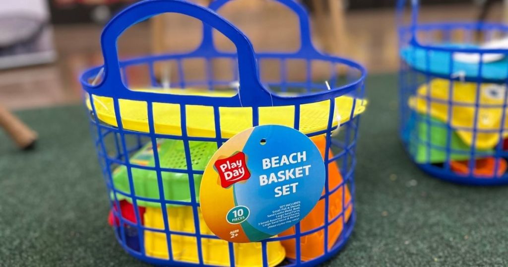 Beach Basket Set filled with beach accessories