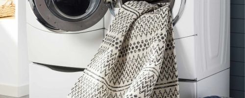 Boutique rug in a washing machine
