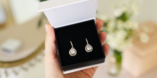 Cate & Chloe 18K Gold Plated Drop Earrings Only $16.80 Shipped | Great Gift Idea