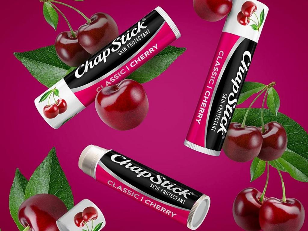 ChapStick Classic Lip Balm Tubes, Cherry 3-Pack