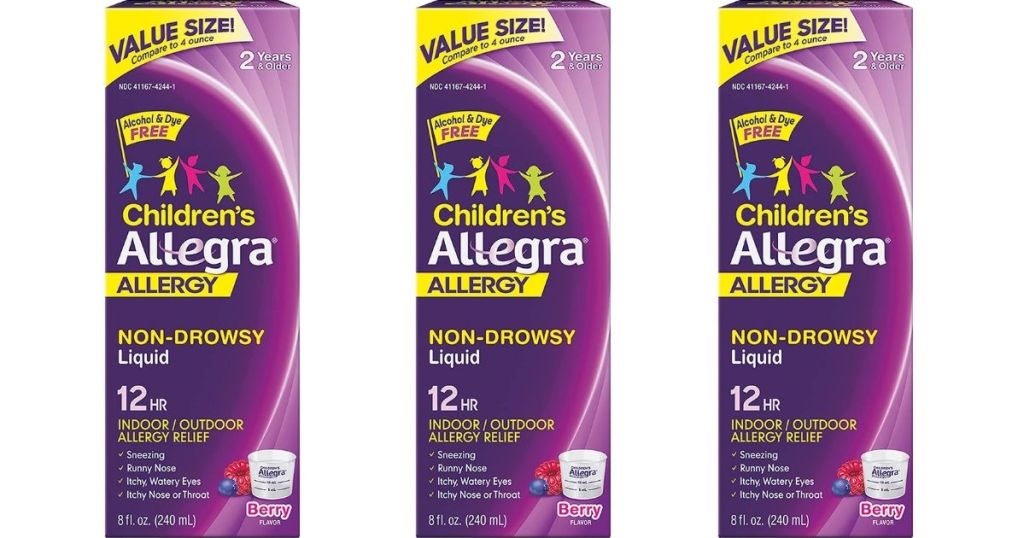 three boxes of Children's Allegra Allergy