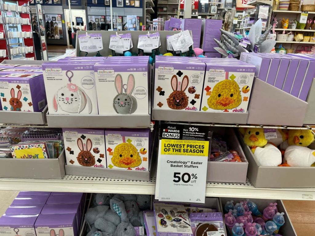 Creatology Easter Kits on a shelf