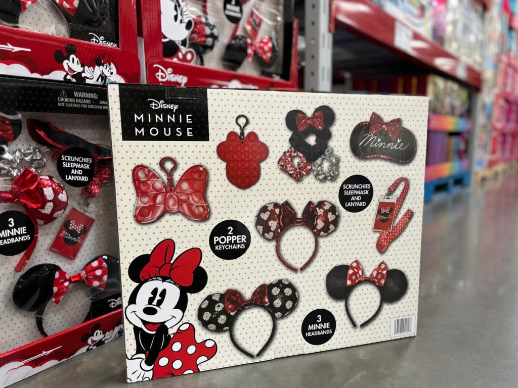 Minnie Mouse travel accessory kit on store floor