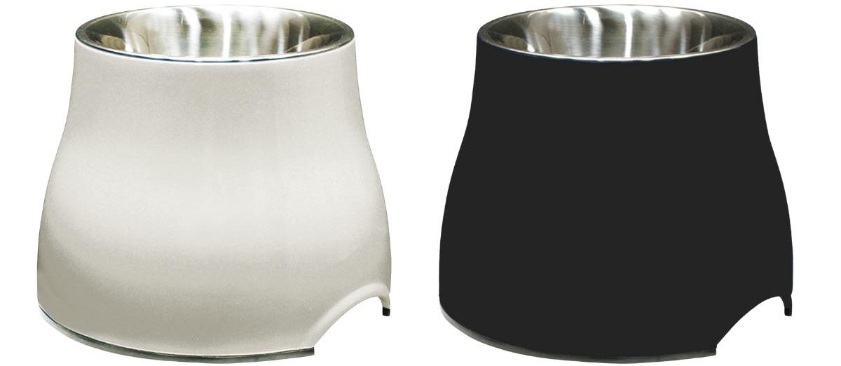 Dogit Stainless Steel Elevated Dog Bowl in White or Black