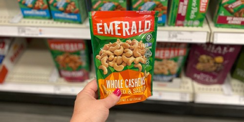 Emerald Nuts Roasted & Salted Whole Cashews 5oz Bag Only $3 Shipped on Amazon