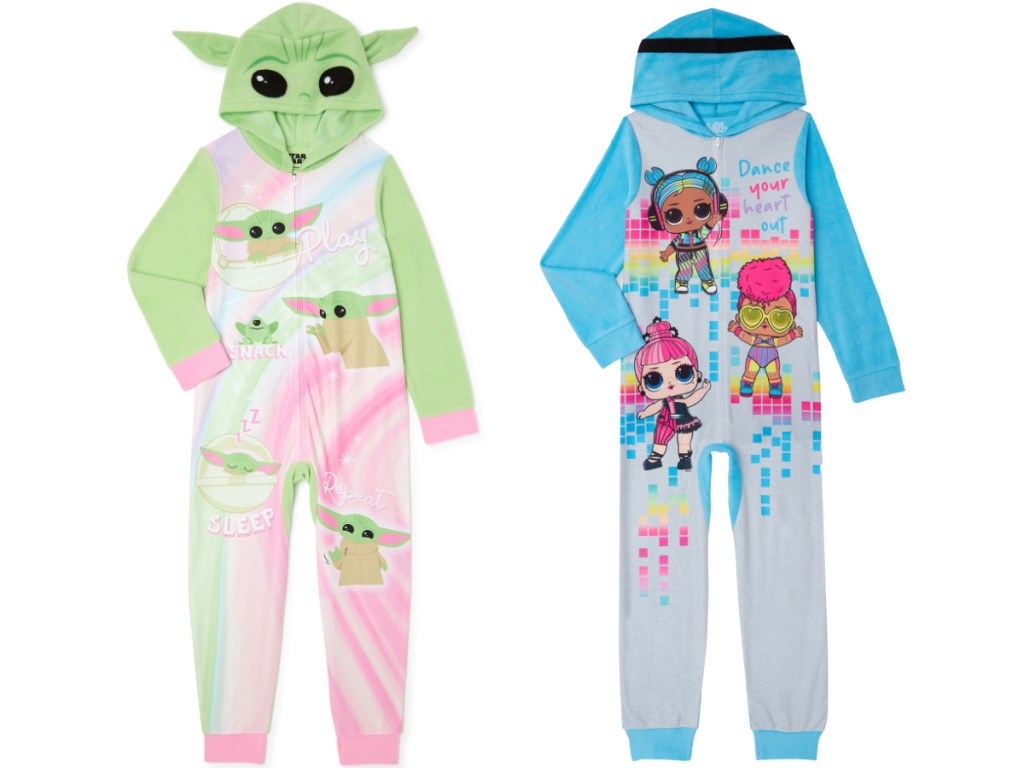 two kids character sleeper pajamas