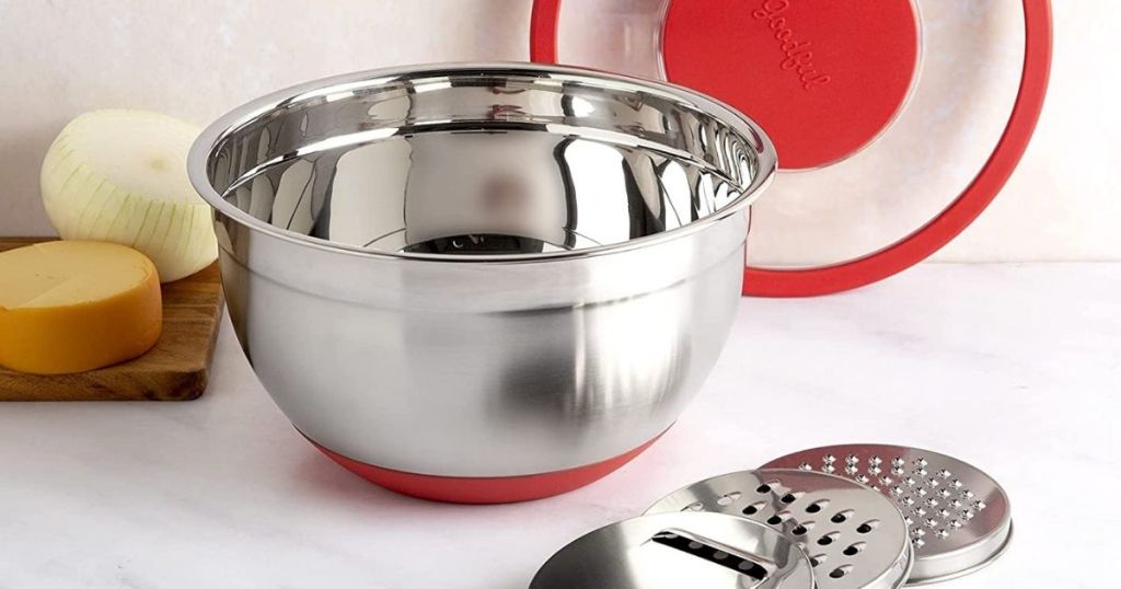 Goodful Stainless Steel 5qt Mixing Bowl Set