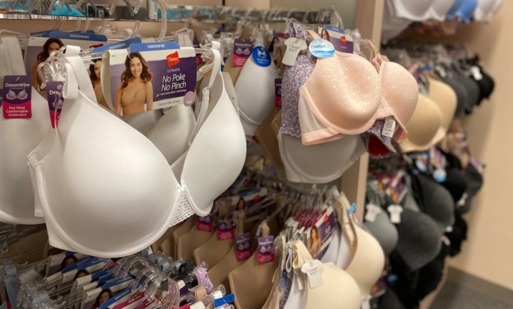Hanes bras at a store