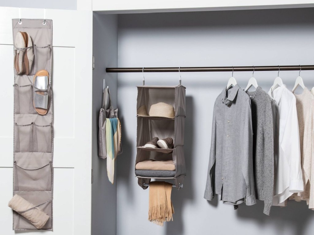 Hanging Closet Organizers Gray