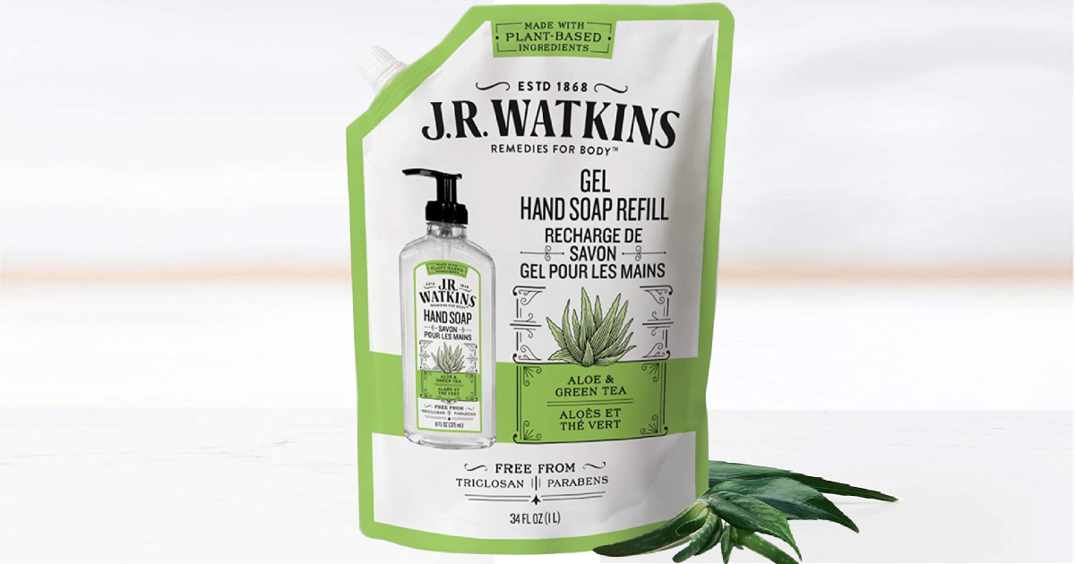 J.R. Watkins 6-Pack Gel Hand Soap Refill Pouches in Aloe & Green Tea Scent