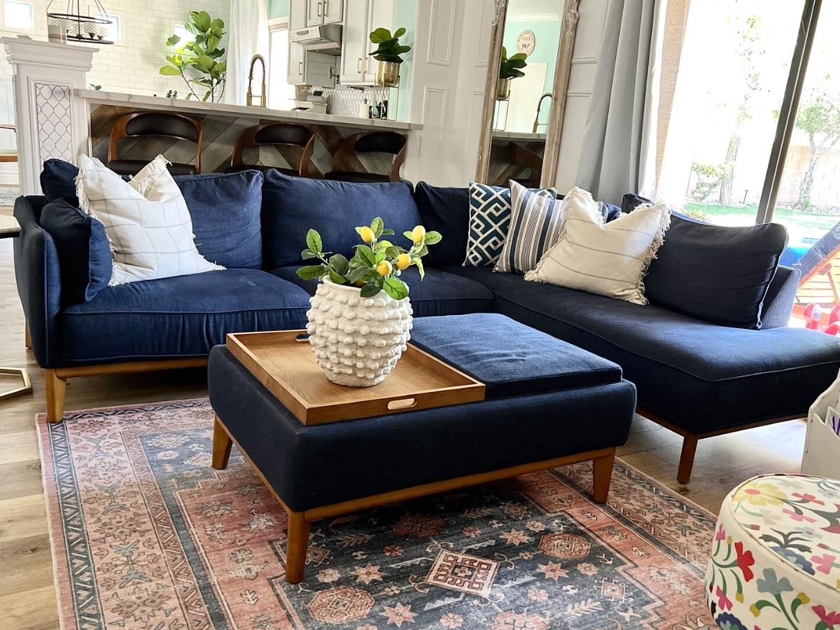 Jollene midnight blue deals sectional