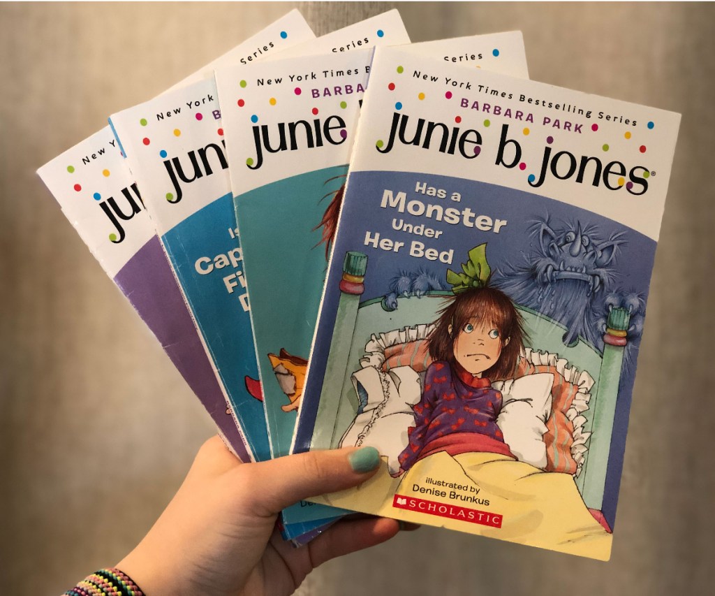 Junie B Jones Book in hand