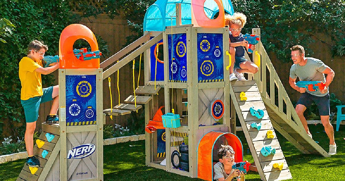 *HOT* Score $900 Off This KidKraft NERF Battle Fort | Includes Rock Climbing, Blaster Targets, & More