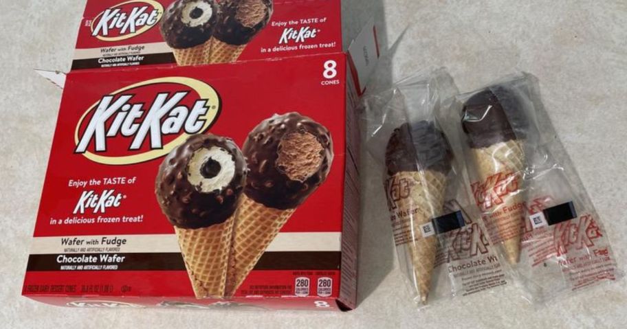 Kit Kat Ice Cream 8-Pack on a counter