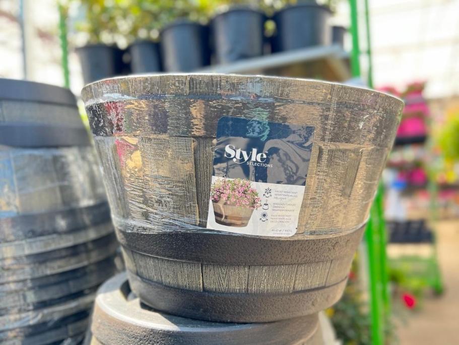 The Popular Lowe’s Whiskey Barrel Planters Are Back in Stock!