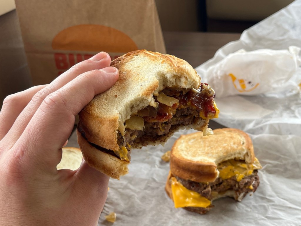 Man with new Burger King Whopper Melt