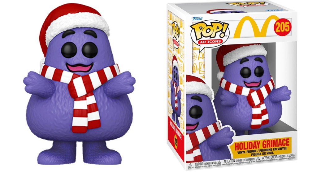Holiday Grimace figure and figure in it's box