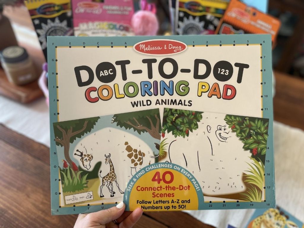 Melissa & Doug ABC 123 Dot-to-Dot Coloring Pad Wild Animals