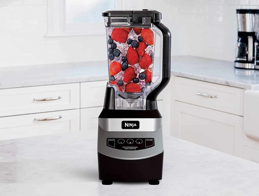 Ninja Professional Blender with fruit in it