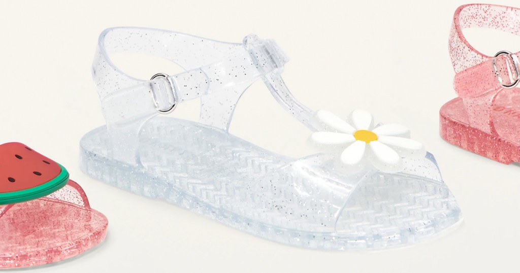 toddler girls glitter jelly sandals