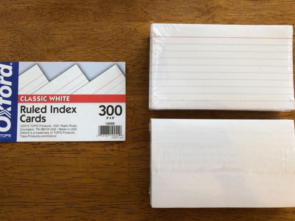 Oxford Ruled Index Cards, 3" x 5", White, 300 pack 