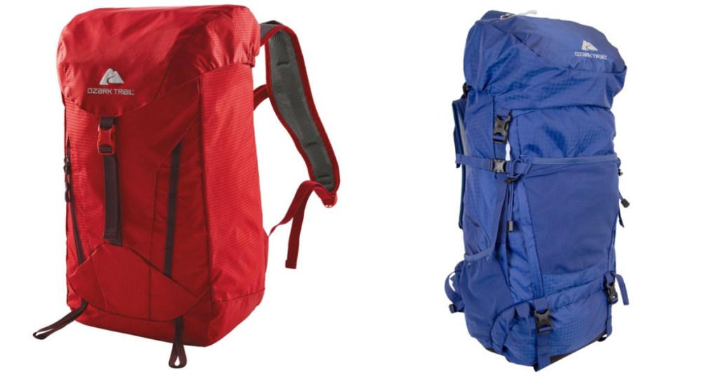 Ozark Trail backpacks red & blue