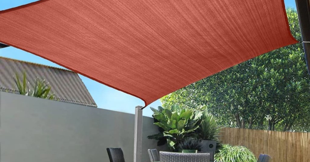 red patio shade