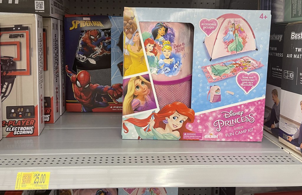 princess camping set on store shelf