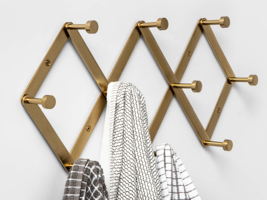Project 62 Accordion Decorative Hook Rack Brass