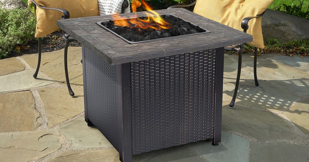 Propane Fire Pit Table on a patio