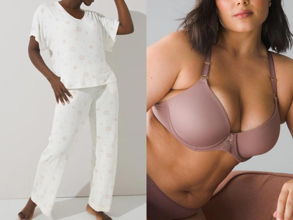 soma sparkle stars pajama set and racerback bra