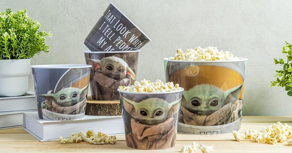 Star Wars The Mandalorian Movie Night Reusable Popcorn Bowl Set