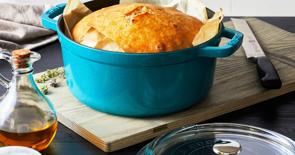 Staub Cast Iron 4-qt Round Cocotte with Glass Lid