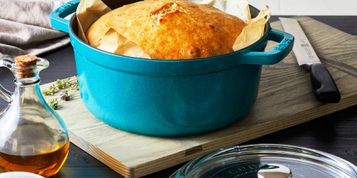 Staub 4-Qt Round Cast Iron Cocotte w/ Glass Lid Only $84.95 Shipped (Regularly $386)