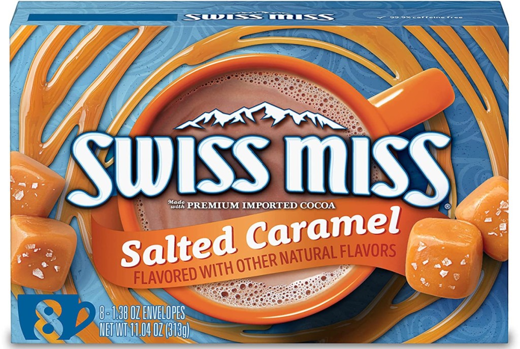 box of salted caramel Swiss Miss