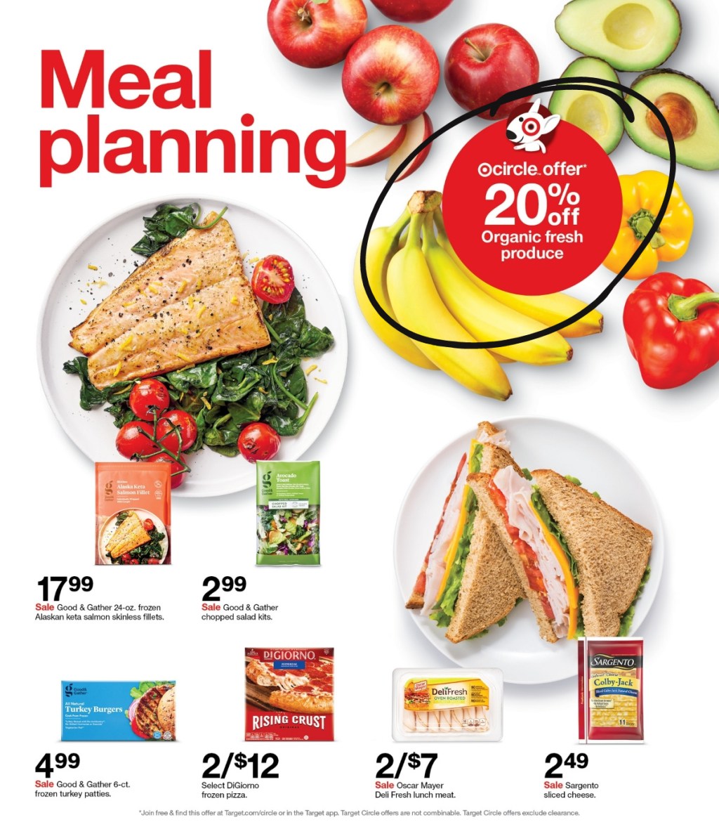 Target ad page with deals circled