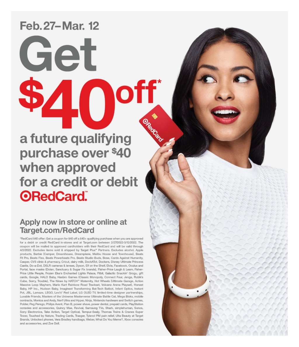 Target ad page with deals circled