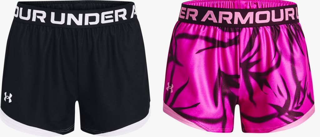 two pairs of under armour girls shorts