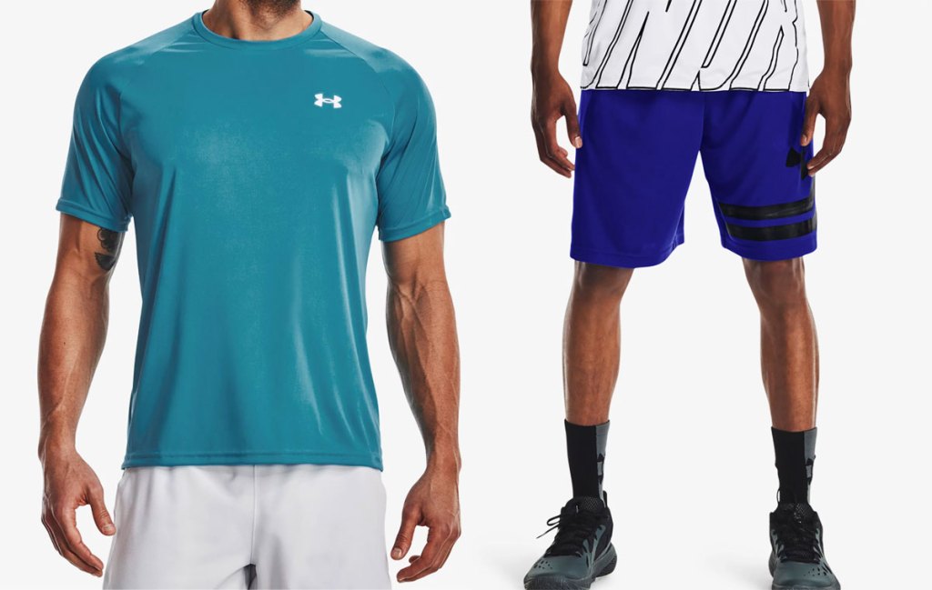 mens under armour tee and shorts