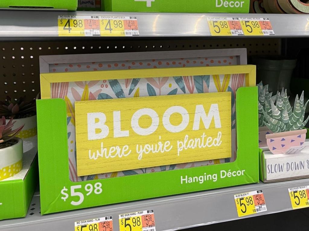"Bloom where you're planted" Hanging Wall Sign
