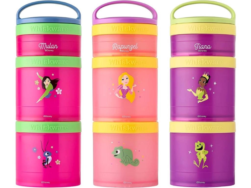 Whiskware Disney Princess Stackable Snack Pack, Mulan, Rapunzel and Tiana