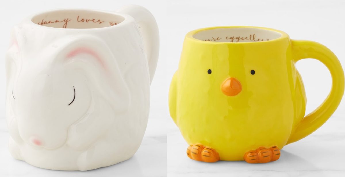 Easter bunny mug and chick mug