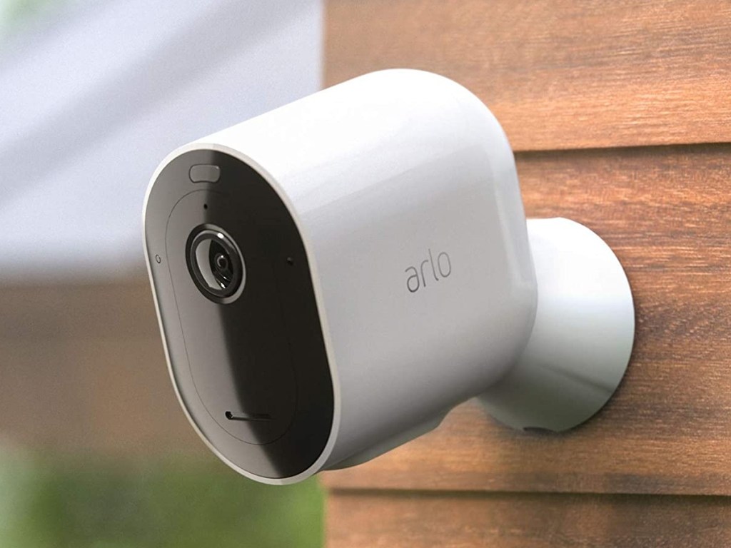 outdoor security camera on cedar siding