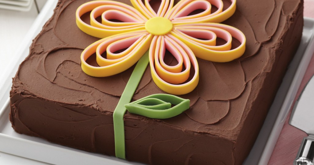 chocolate cake in wilton pan
