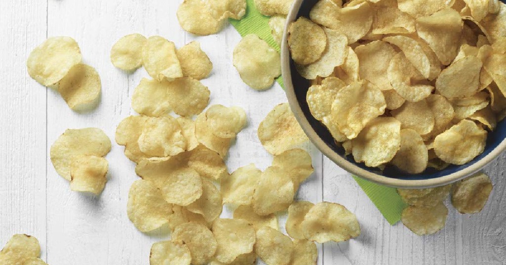 kettle chips out of bowl