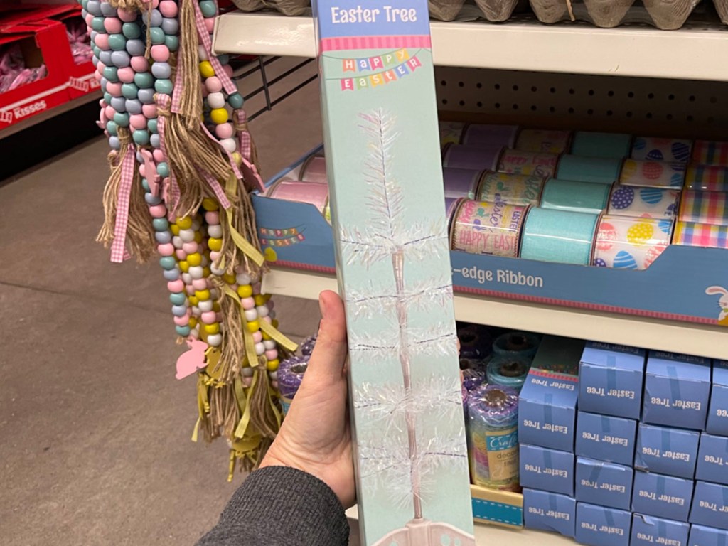 hand holding easter tree