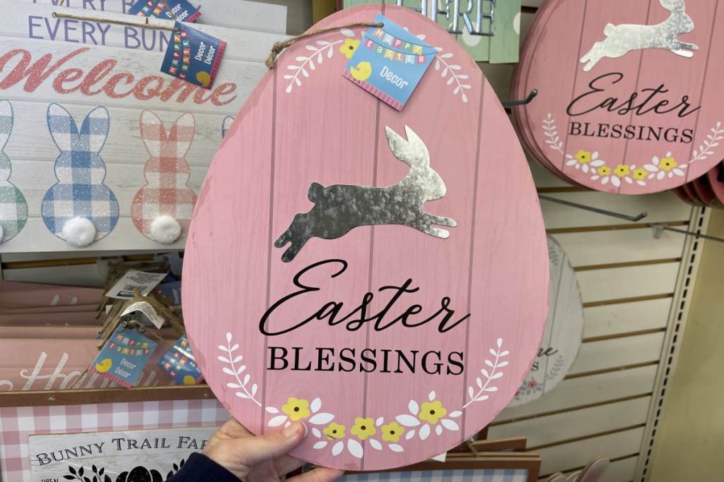 easter egg sign at dollar tree