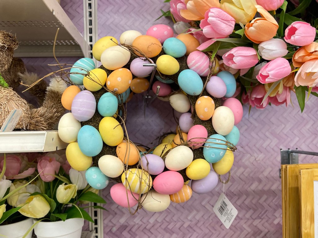 multi-color easter egg wreath