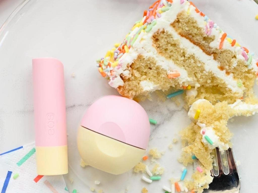 eos Super Soft Shea Lip Balm Stick & Sphere in Birthday Cake 2-Pack